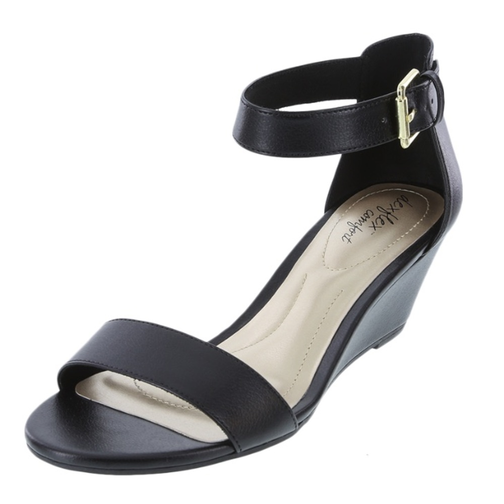 Dexflex Comfort Size 6 Black Wedge Sandals